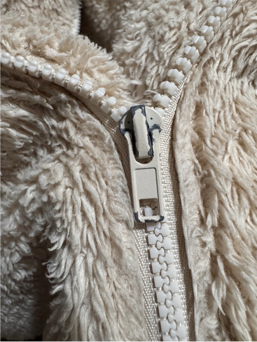 Woman Within Plush Cream Teddy Zip-Up Jacket - Picture 9 of 11